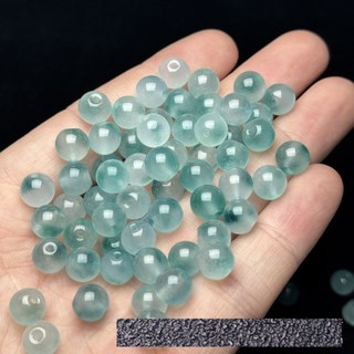 Ngọc Cao Đá Nổi Xanh Không Huỳnh Quang Tròn Hạt Rời Hạt Vòng Tay Tự Làm Phụ Kiện