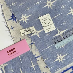 Túi vải Denim hình ngôi sao hai mặt màu sắc thủ công Quần áo sách thủ công 50 * 178cm428