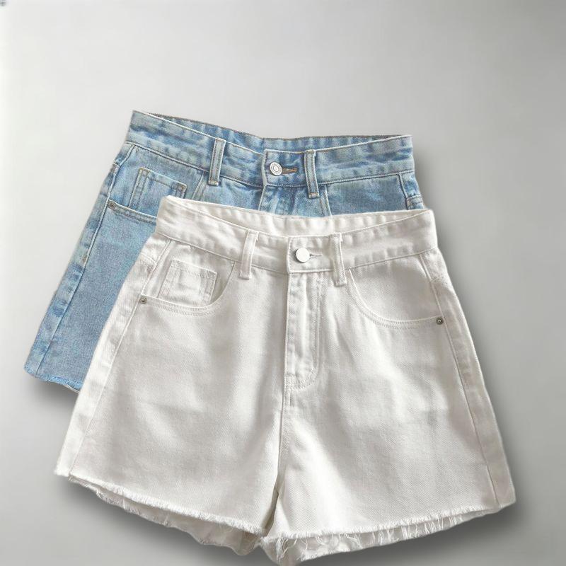 [Seckill trong thời gian có hạn] Quần short Denim mùa hè thiết kế Frayed cạp cao dành cho nữ Phong cách mới Quần short ôm sát hơn