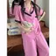 Bộ đồ ngủ cỡ lớn rộng 40-80kg Chấm bi phong cách ren Quần ngắn tay có ve áo Loungewear Suit