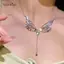 AqToCna Phong Cách Rỗng Cánh Bướm sel Mặt Dây Chuyền Nelace Phụ Kiện Nữ Tính Khí Xương Đòn Dây Chuyền Cho Bé Gái Trang Sức Dự Tiệc Quà Tặng AqToCna