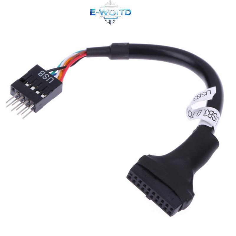 E-WOITD USB 3.0 20-Pin Nam Sang USB 2.0 9 Chân Bo Mạch Chủ Đầu Nữ Adapter Cáp E-WOITD