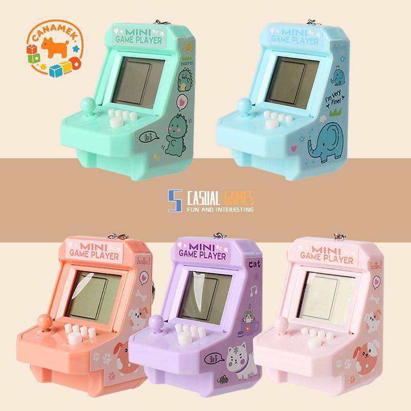 Máy chơi Game cầm tay Mini CANAMEK có móc khóa Trẻ em Câu đố cầm tay Retro Arcade CSF