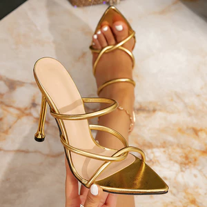 Giày Sandal Nữ Cao Gót Thời Trang Vàng Cao Gót Nữ Giày Stiletto Gót 1HAZ