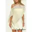 Áo che kín nữ Sheer Poncho dáng rộng thông thường xuyên xuyên xuyên qua vai bất đối xứng cho văn phòng hàng ngày