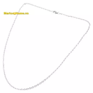Dây chuyền túi nhung cho nam và nữ, Vòng cổ bằng thép không gỉ, Bạc, Chiều rộng 3mm