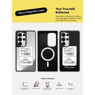 CASECASE X WORK is OVER Case Matte Black & Sliver Mirror Vỏ hút từ tính Samsung Galaxy S26 S25 S24 S23 Ultra Plus Mặt sau cứng có hộp khắc logo