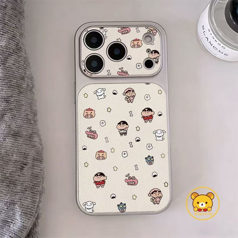 Ốp Điện Thoại Hoạt Hình Crayon Shin-chan Cho Redmi K90 Pro Max K80 K70 K70E K60 K60E K50 Ultra K50i K40 K40S Turbo 5 Max 4 Pro 5G 4G Vỏ Mềm Da PU Trắng Dễ Thương