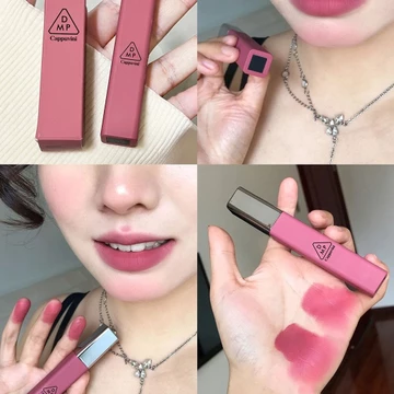 Cappuvini Smoky Cherry! Giá Trị Cao Cloud Lip Glaze Matte Velvet Làm Trắng Son Môi Son Môi Kem Hoa Hồng Rỉ Đỏ Nữ