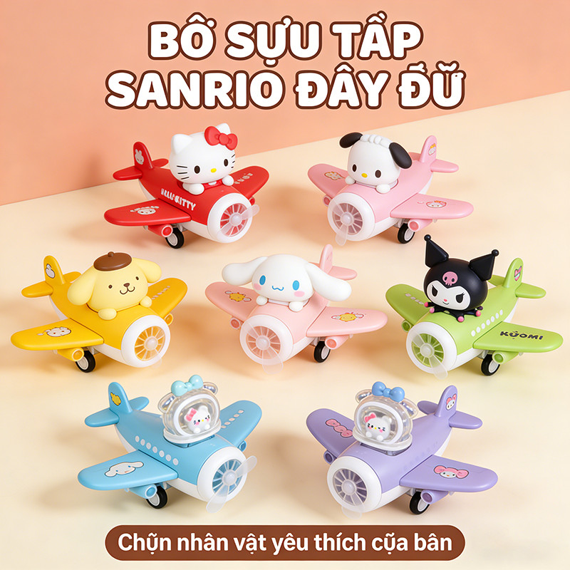 Quạt Nhỏ Trang Trí Xe Máy Hello Kitty, Quạt Mini Tay Cầm Xe đạp điện, Phong Cách Dễ Thương