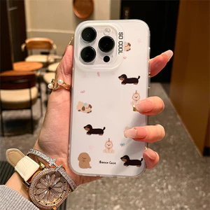 Ốp lưng iPhone 17/16/15/14/13/12/11 chó Dachshund thiên đường, bảo vệ góc máy