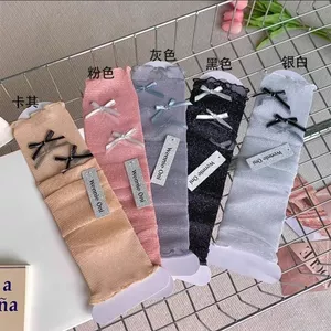 Nơ Tất Mùa Hè Mỏng Trong Suốt Lưới Sáng Bóng Chống Nắng Tay Tay Áo Sáng Bóng Chân Lụa Tay Xếp Chồng Bê Tất