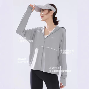 Áo len chống nắng UPF50 + dành cho nữ Áo khoác ngoài có mũ trùm đầu rộng rãi cho hoạt động mùa hè thông thường hàng ngày ngoài trời