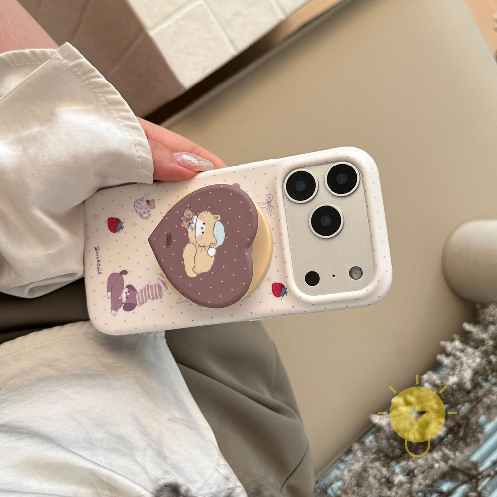 Phone Case For iPhone 17 Pro Max 16 15 14 13 with Griptok TPU Magnetic Soft with Griptok Aesthetic Korean Cute