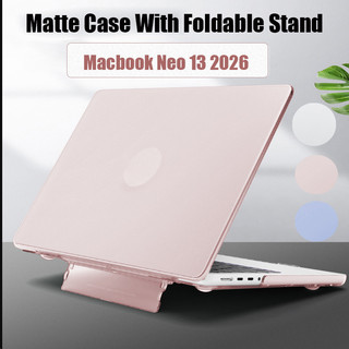 Ốp lưng mờ có chân đế gấp cho 2026 Macbook Neo 13 inch A3404 có giá đỡ gấp vỏ bảo vệ cứng logo có thể nhìn thấy