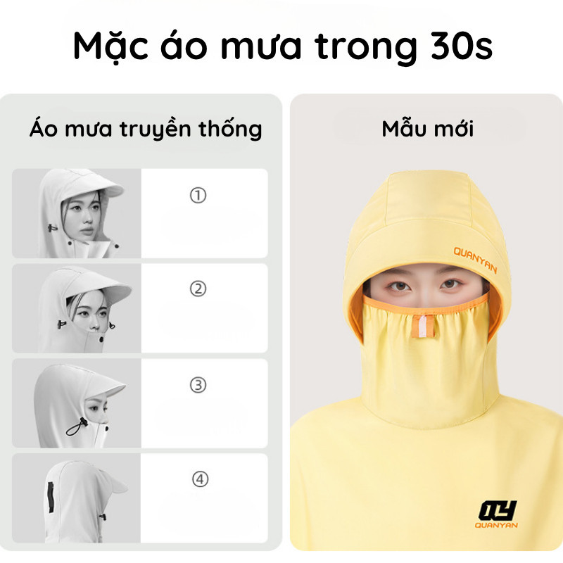 Áo Mưa Xe Máy Loại Dày Cỡ Lớn DInohome, Áo Mưa Chùm Người Che Kín Toàn Thân Chống Thấm Nước Tốt