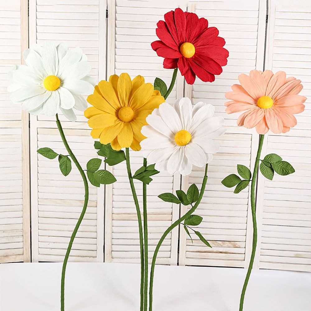 Hoa Cúc SAIA, 30cm Daisy Giant Paper Daisy, Giấy Nhăn Handmade Lớn Nhân Tạo Hoa Màn Hình Hiển Thị Cửa Sổ