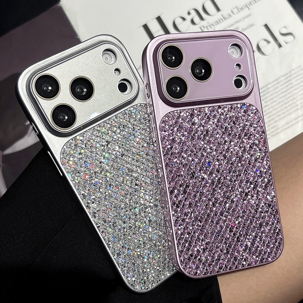 Ốp điện thoại Acrylic lấp lánh hình thoi cho iPhone 17 Pro Max 16 15 14 13 Vỏ bảo vệ chống sốc