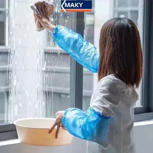 MAKY 100 Chiếc Dùng Một Lần Oversleeve Chống Dầu Bảo Vệ Cánh Tay Có Tay Oversleeves Có Co Giãn Cổ Tay Nhà Bếp Phụ Kiện VN