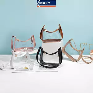 MAKY Trong Suốt Chống Thấm Nước Dây Kéo Đeo Vai Rõ Ràng Nách Túi Xách Thể Thao Ngoài Trời Buổi Hòa Nhạc Thời Trang Nhìn VN