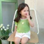 Phiên Bản Hàn Quốc Bé Gái Ice Silk Áo Thun Tay Ngắn Mùa Hè Cổ Vuông Phù Hợp Với Áo 80-130 Size G5BT