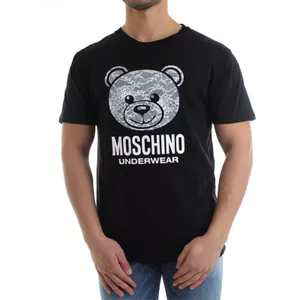 Áo sơ mi nam nữ cổ tròn tay ngắn họa tiết ren gấu bông, chất liệu cotton cao cấp, size XS-3XL