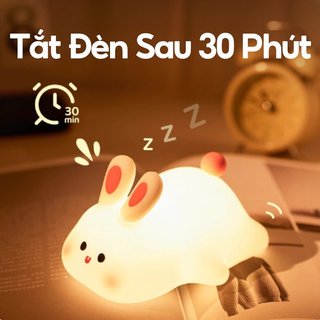 Đèn ngủ thỏ silicon LED cảm ứng mềm USB có thể sạc lại Mầm non Trang trí bàn làm việc
