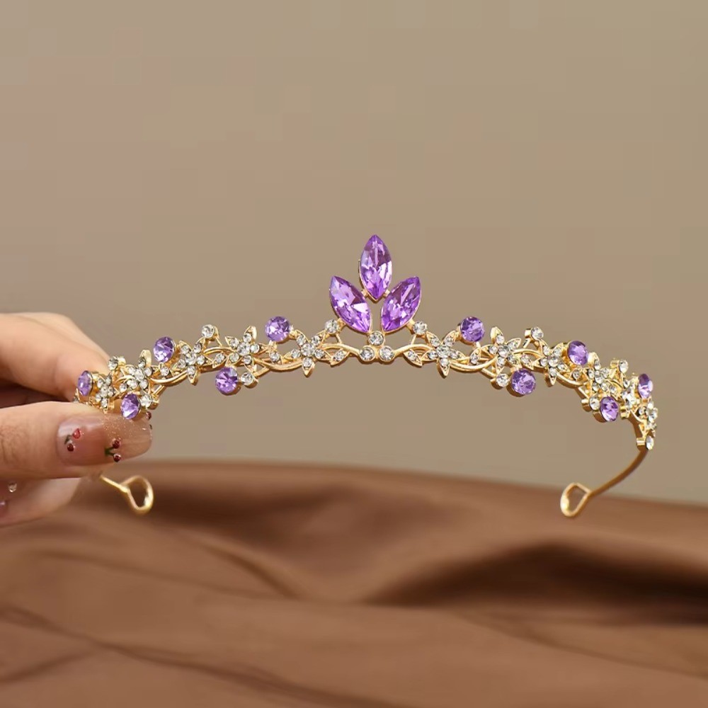 Vương miện cô dâu TRACELIOIAN, Vương miện pha lê đính đá pha lê Baroque đơn giản Tiara, Phong cách Hàn Quốc Thiết kế thanh lịch Phong cách ngọt ngào Băng đô đám cưới cô dâu