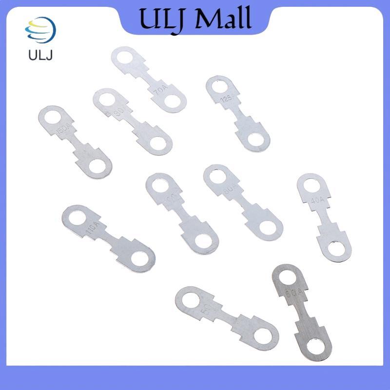 ULJ 10 Cái 30A-150A 32VDC Ô Tô Ô Tô Tấm Kẽm Phẳng Tấm Cầu Chì Nhỏ Cho Cầu Chì Ô Tô Lỗ Tròn Lắp Cầu Chì Phụ Kiện Ô Tô.