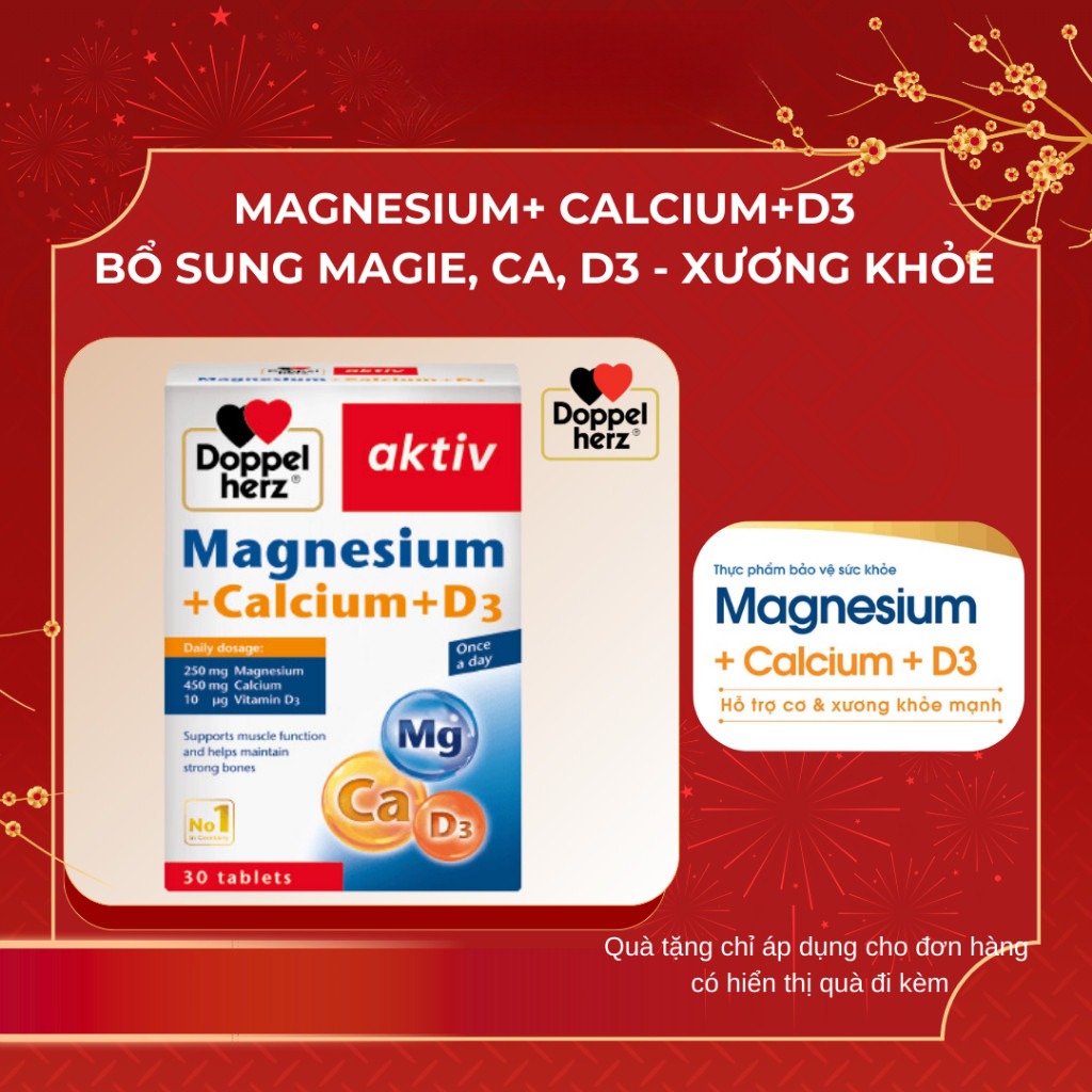 TPBVSK Magnesium Calcium D3 - Bổ Sung Canxi, Magie, Vitamin D3 Hỗ Trợ Xương Chắc Khỏe (Hộp 30 viên)