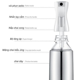 Bình xịt phun sương áp lực cao Xịt sương mịn có thể đổ lại PP PET Tóc trang điểm Cây tưới nước