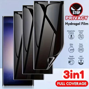 Phim mặt sau bằng sợi Carbon 3in1 cho Samsung Galaxy Note 20 10 9 8 Ultra Anti-Spy Privacy Soft Hydrogel Film cho Galaxy Note20 Note10 + Note9 Note8 Note10 Mặt sau + Bảo vệ màn hình phía trước