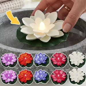 1 / 4 / 6 Đèn ngủ cảm biến tự động có đèn LED mềm bảo vệ mắt, Thiết kế hoa sen mô phỏng, Chất liệu PP 6 màu để trang trí nội thất, Nút chạy bằng pin