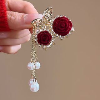 Kẹp Tóc Hoa Hồng Đỏ Cao Cấp - Tinh Tế và Hợp Thời