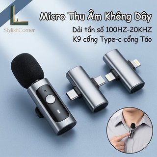 Micro Lavalier không dây Giảm tiếng ồn Kẹp Bluetooth trên Mic Phỏng vấn điện thoại di động K9