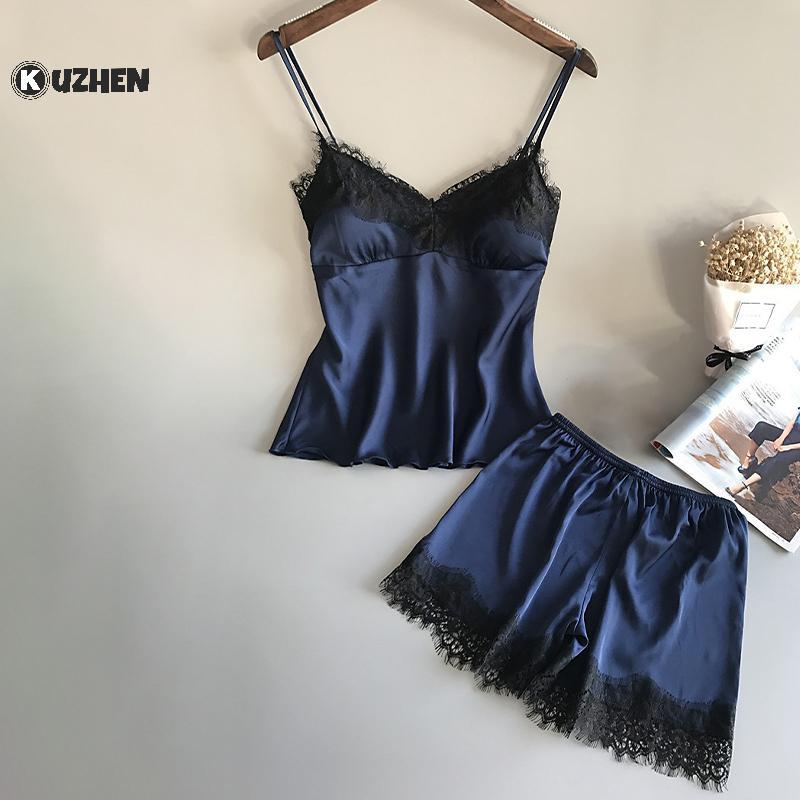 KUZHEN Bộ Đồ Ngủ Gợi Cảm Ren V-Ne, Phù Hợp Hàng Ngày