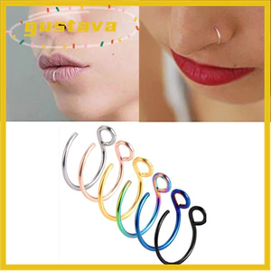 GUSTAVA 1 Vòng Mũi Thời Trang Giả Sept Nhiều Màu Sắc Trang Sức