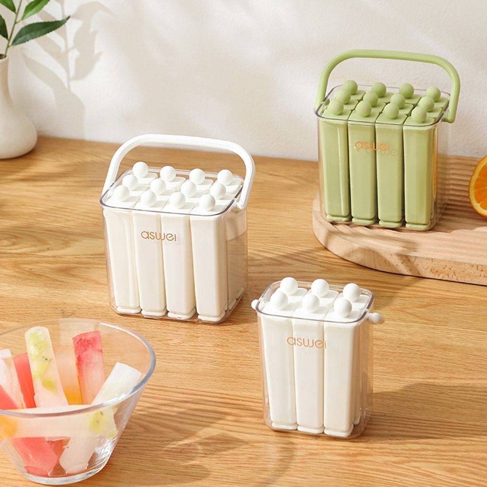 HOBBYIN Khay Đá Thanh Dài, Khuôn Silicon Di Động Cũ Popsicle, Bền Có Nắp Làm Đá Khuôn Dụng Cụ Nhà Bếp
