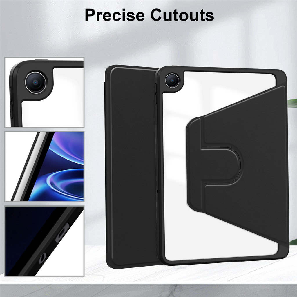 Ốp Lưng Cho Xiaomi Redmi Pad 2 SE 9.7 inch 2026 Máy Tính Bảng Xoay 360 Trong Suốt acrylic Lật Nắp Bút Khay Chống Sốc Ngủ Đánh Thức Vỏ