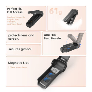 Dành Cho DJI Pocket 4 Vỏ Bảo Vệ Di Động Flip Chống Trầy Xước Vỏ Bảo Vệ Từ Tính Túi 4 Phụ Kiện Camera Thể Thao