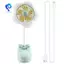 Quạt kẹp di động có đèn LED 360° Xoay Quạt Làm Mát Cá Nhân Thiết Kế Dễ Thương Quạt Sạc USB Cho Xe Đẩy Gia Đình Cắm Trại Xanh