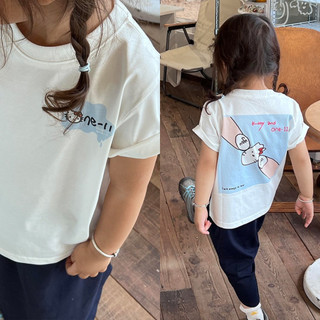 (Từ 1-12 tuổi) Áo thun ngắn tay cho bé gái，thiết kế in hình hoạt hình Hello Kitty hai mặt，cổ tròn，đa năng và thoáng khí