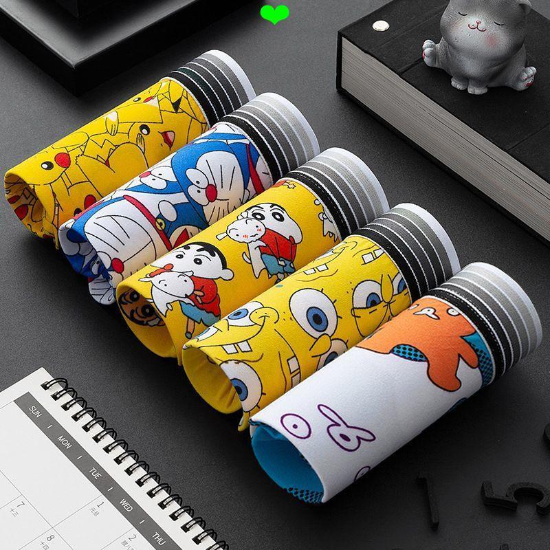 Quần Lót Nam Bé Trai Thanh Thiếu Niên Bé Trai Học Sinh Boxer Hợp Thời Trang Cá Tính Hoạt Hình Giữa Eo Thoáng Khí Boxer Quần Đùi