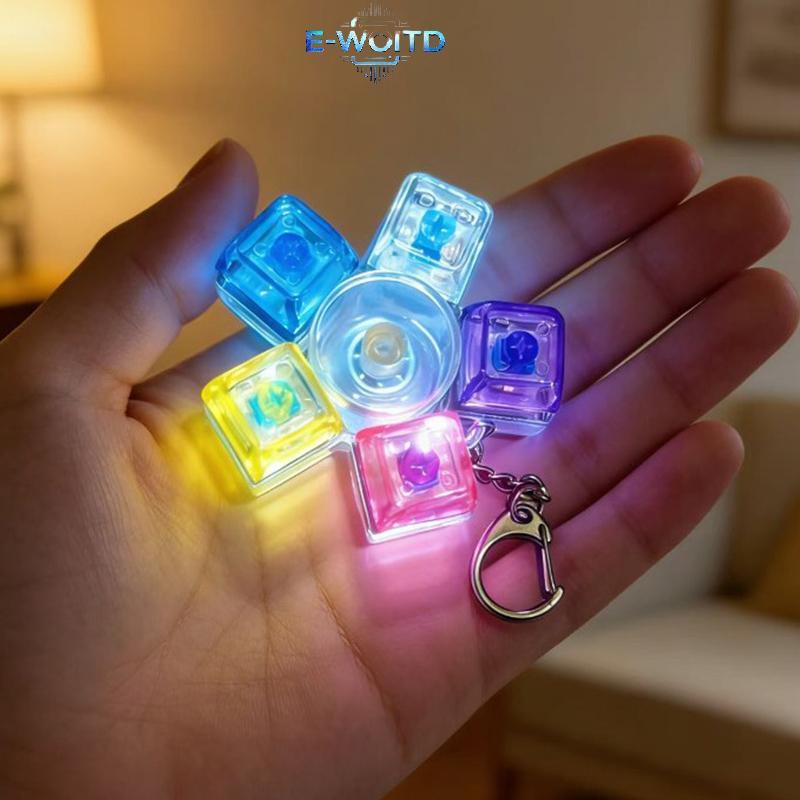 E-WOITD Chiếu Sáng Cơ Keycap Móc Khóa Fidget Mặt Dây Chuyền Đầy Màu Sắc Giảm Nhẹ Cho Văn Phòng Học Túi Quà Tặng E-WOITD