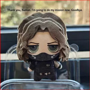 SY Captain America James Buchanan Barnes Winter Soldier Plushie Manga Sang Trọng Móc Khóa Anime Túi Charm