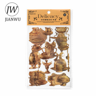 JIANWU Thời Gian Nếp Nhăn Series Vintage Baroque Phong Cảnh Chất Liệu Cắt Dán Thêu Sò PET Miếng Dán Sáng Tạo DIY Tạp Chí Văn Phòng Phẩm