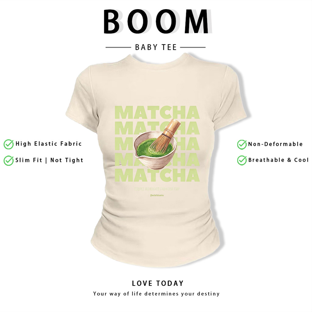 BOOM Áo Baby Tee Nữ Cotton Ôm Body-Áo Thun Ngắn Tay Y2K In Hình PhongCách Mùa Hè, Cổ Tròn Hàng Đầucách hàn quốc phongV47