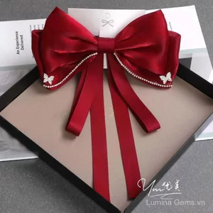 Phong Cách Mới Nơ Đỏ Kẹp Tóc Nữ Mùa Xuân Kẹp Lưng Đầu Bướm Trang Trí Mũ Đội Đầu Sang Trọng Kẹp Tóc Công Chúa Top Kẹp