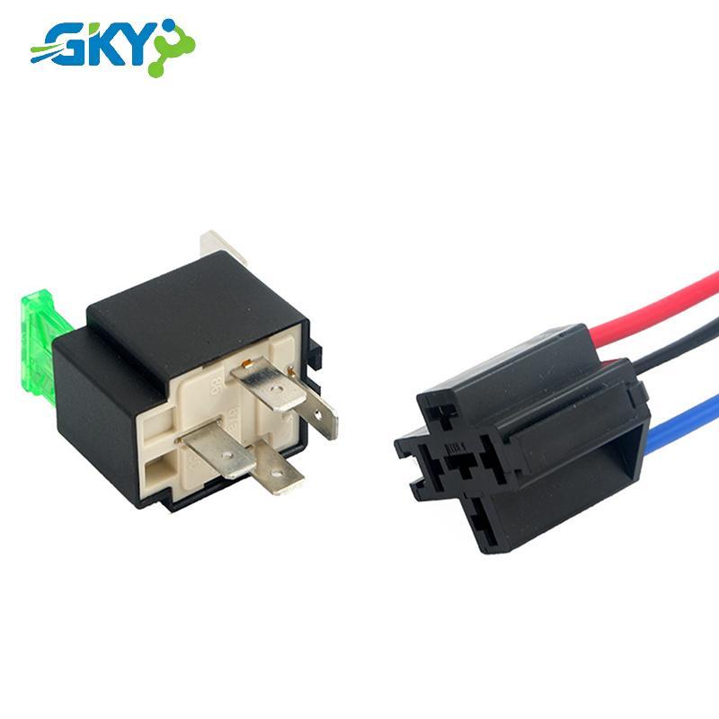GKY 1PC 12V DC 4 Pin Ô Tô Ô Tô Hợp Nhất Rơ Le 30A Thường Mở Relais 30A Cầu Chì Với 4pin / 5Pin Barest GKY