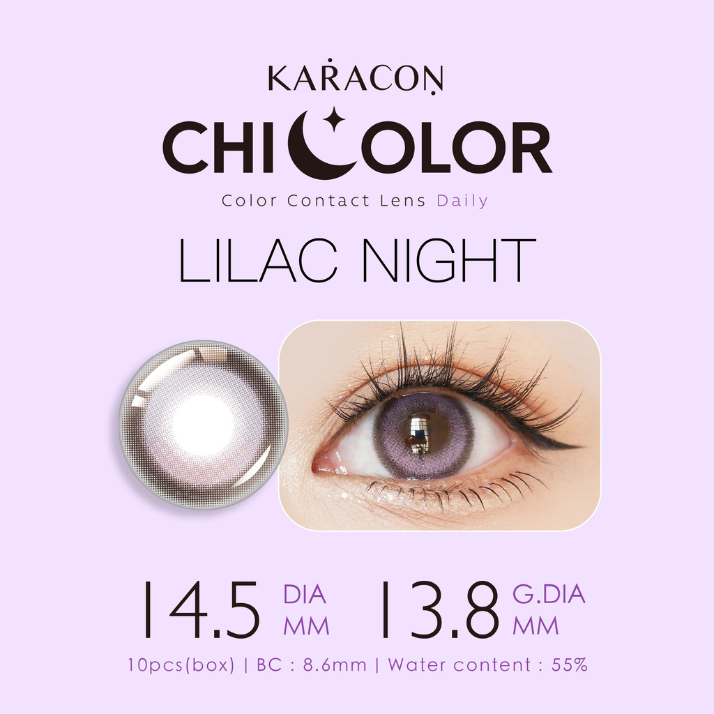 [Lens 1 Ngày] - Lens Highlight Khóa Trục KARACON CHICOLOR -#46 Lilac Night (2 Chiếc)